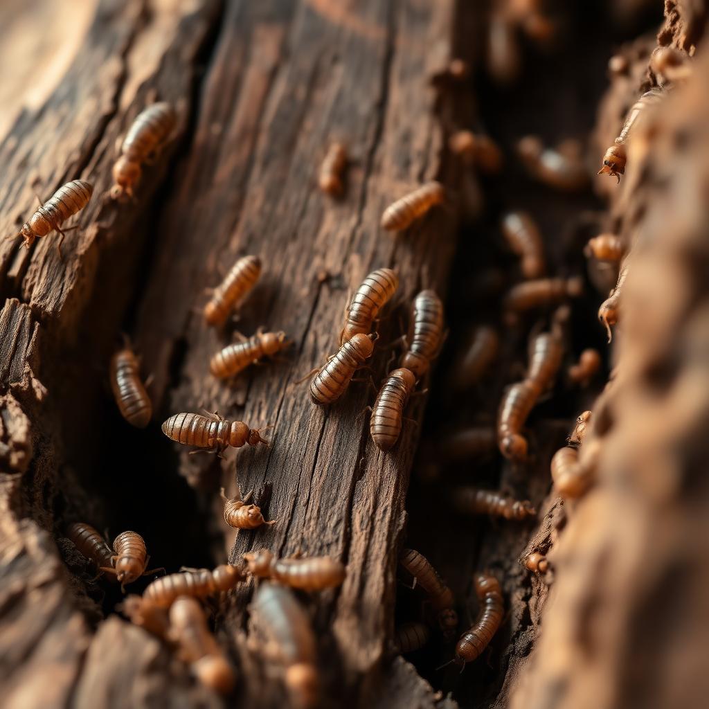 Termites on damaged timber